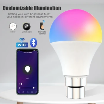 Glasovni Nadzor 9W RGB Smart Žarnice Zatemniti E27 B22 WiFi LED Lučka AC110V~240V Delo Z Alexa googlova Domača stran Tuya Smart Življenje