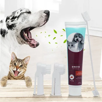 Hišne Nege Čistilni Material Tri Okus Pes Zob Kompleti Za Čiščenje Zobne Ščetke In Zobne Paste Za Mačke In Pse Doma