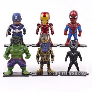 Avengers Infinity Vojne, Iron Man, Captain America Spiderman, Hulk Black Panther Thanos PVC Številke Igrače 6pcs/set