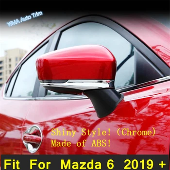 Lapetus Auto Styling Zunaj Vrata Rearview Mirror Drgnjenje Naslovnica Stripa Trim Fit Za Mazda 6 2019 2020 / Chrome Svetlečim