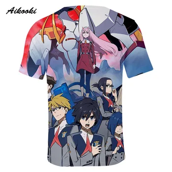 Aikooki 2019 Draga V Franxx 3D T-shirt Poletje Tshirt Anime Kul Design, majica s kratkimi rokavi Moški Hip Hop Bombaž majica 3D Vrhovi Tees