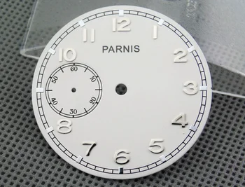 Parnis kot 38,9 mm, Bela Številčnica Fit ETA, 6497,Galeb ST3600 Gibanje Mens Watch P328