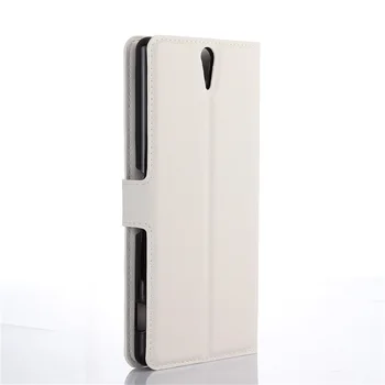 Cyboris pokrovček Za Sony Xperia C5 Ultra/Dual E5553 E5506 E5533 Primeru flip primeru Lichee Kubura PU Usnja s kartico v režo za imetnike