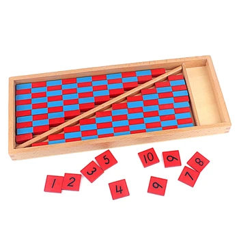 Lesene Predšolsko Usposabljanje Otrok Matematiko Igrača Numerične Palice Z Rdeče&Modro Številko Palice Matematiko Montessori Učno Gradivo Math Igre