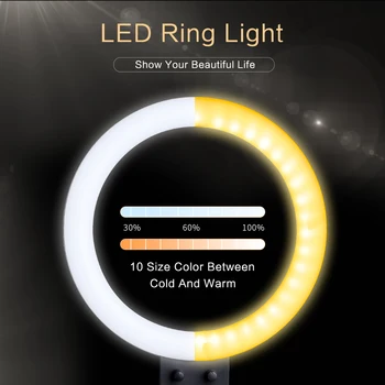 9 inch Mini LED Navpično Zatemniti Namizje Obroč Svetlobe Z Vtičem USB Stojalo Stojalo Za YouTube Video Live Photo Fotografija studio