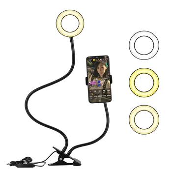 Dolgo Roko Selfie Univerzalno Držalo 48 Led Ring Flash Fill Light Kolesa USB Posnetek, Fotoaparat, Mobilni Telefon Stojalo 12w Žarnica