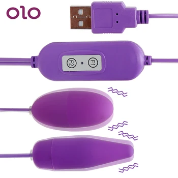 OLO za Odrasle Izdelek Sex igrače za ženske ženski realističen Dildo 2 Oblike Vibracijske Jajca 12 Frekvenca USB Vibratorji Multispeed