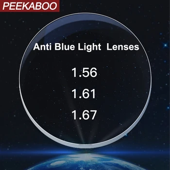 Peekaboo CR-39 smolo anti modra svetloba asferični recept očala leče jasno kratkovidnost daljnovidnost objektiv 1.56 1.61 1.67 1.74