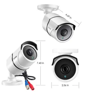 ZOSI 4K Extreme HD Varnosti Fotoaparat-8.0 MP Nepremočljiva TVI Bullet CCTV bnc Kamere za Nadzor Sistema Home Office Uporabo