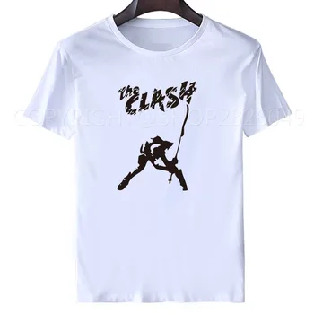 Luslos Ženske London Calling Glasba Rock skupino The Clash Serije T-shirt O-Vratu Kratek Rokav Poletje Priložnostne Modna Unisex Beli Vrhovi
