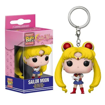 POP Keych Nove Ženske Sailor Moon Keychain Keyring Sailor Moon Zajček Luna Znak Model Ročno izdelane Keychain Modni Obesek za Avto