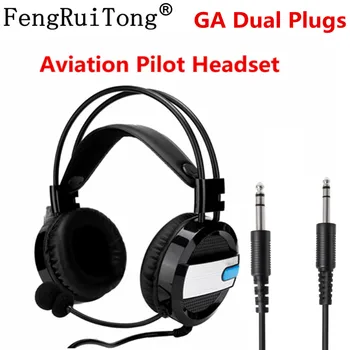 Letalski Pilotni ABS Slušalke Zmanjšanje Hrupa, ki GA Dual Svečke Z Udobje Uho Tesnila Universal Z prilagajanje glasnosti