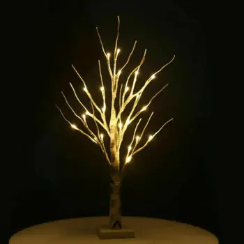 60 cm Vroče Velikonočno Drevo S 24 LED Luči Belo Svetlobo Up Mini Vejice Drevesa Lučka Okraski za Obešanje Velikonočna Jajca Visi Okraske