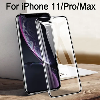 5pcs 11pro Max Zaščitno Steklo Za iphone 11 Pro Max Screen Protector za i11 11pro max beli Film, Kaljeno Steklo 9D črna
