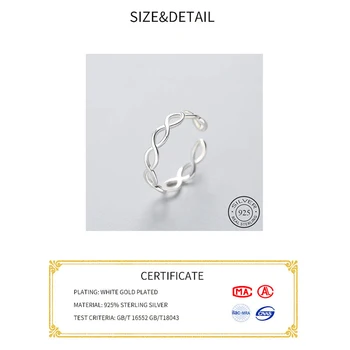 Geometrijske Dve Linijo Minimalistične Obroč 925 Sterling Silver Za Ženske Rojstni Modni nakit Novo 2020 Darilo
