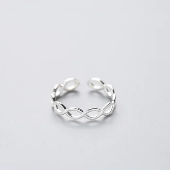 Geometrijske Dve Linijo Minimalistične Obroč 925 Sterling Silver Za Ženske Rojstni Modni nakit Novo 2020 Darilo