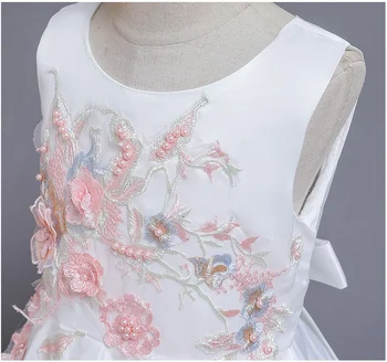 Večer princesa obleko za prvo obhajilo obleko dolgo cvet deklet poroka, otroci žogo obleke baby puhasto eleganten kostum 2020