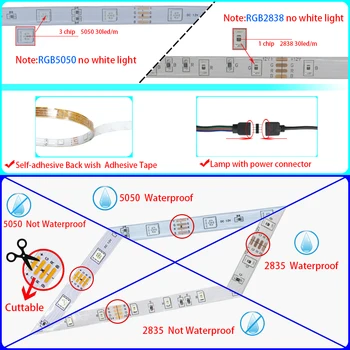 Bluetooth Božič LED Luči luces LED RGB 5050 SMD 2835 Nepremočljiva Prilagodljiv Trak DC12V 5M 10 M 15M Počitnice Dekor LED Trakovi