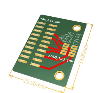 JTAG Adapter plošča 20 pin 2.54 mm 10 pin 1.27 mm Igrišču za JLINK XDS100 SWD Interface Adapter Ploščo Pinboard zaščiteni z žico