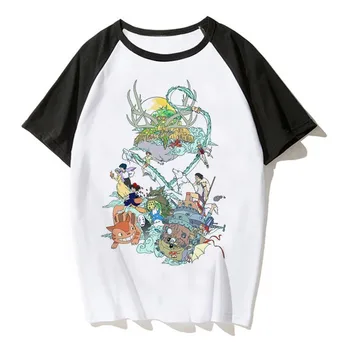 Japonski Anime Totoro Rokavi Moški Studio Ghibli Hayao Miyazaki Anime Duha Proč Majica S Kratkimi Rokavi Moški Ženske Risanka Obleke Poletje T-Shirt