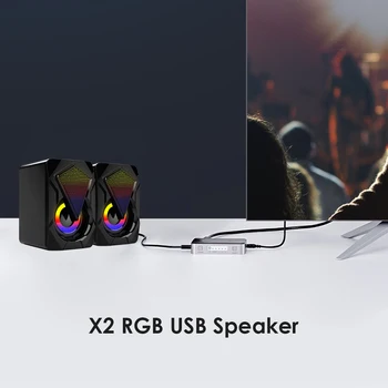 Stereo Zvoka Surround Zvočnik X2 RGB Računalnik, Zvočniki, USB Powered 3Wx2 Bas Zvočniki za Namizni Prenosni RAČUNALNIK