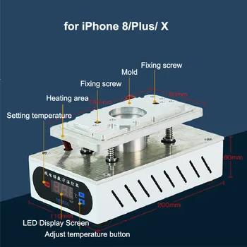 Hrbtni Pokrovček posebne naprave za iPhone 8/8 STR/X /XS/XR/XS Max Zdrobljen Nazaj Zaslon Stekla Odstranjevalec Zamenjava Stroja s Kalupi