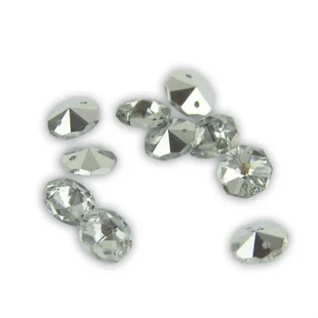 50pcs/lot 14 mm Octagon Biseri 2 Luknje Silver Plated Spodnji Sklop Visi Diamond Osnovo Za DIY Novice
