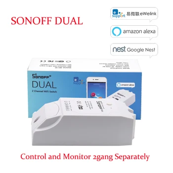 Itead Sonoff dual control 2 Banda Wi-Fi stikala za luč nadzor dveh naprav smart Wi-Fi brezžično smart stikalo delo Alexa