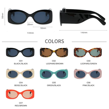 2021 Moda Pisane Kvadratnih Ženske Vintage sončna Očala blagovne Znamke Oblikovalec Ovalne Leče za Očala Moških, Široko Noge sončna Očala Odtenki UV400