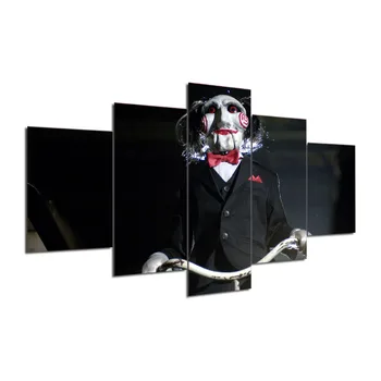 5 Plošče Videl Slikarstvo na platno horror film plakat multi-plošča platno wall art tiskanje Slike halloween