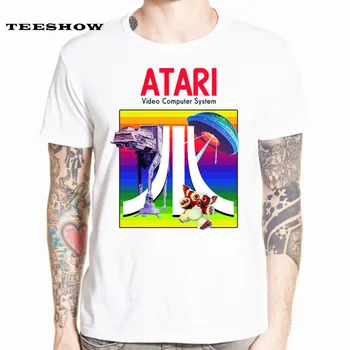 Atari Natisnjeni T-shirt Kratek Rokav Arkadna Navdušence Atari Igre Prevelik Majica s kratkimi rokavi Moški Pomlad Poletje Tees HCP4555