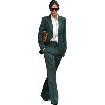 2020 Zelena Ženske Delovne Obleke Ženske Obleke, Ženske Po Meri Ženske Obleko Poslovne Obleke, Tuxedos Delo Obrabe Dva Kosa(Suknjič+Hlače)