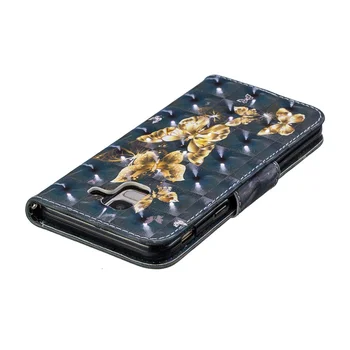 Flip Usnje Primeru Telefon Za Samsung Galaxy J6 2018 Polno Stojalo Pokrov SM-J600F/DS SM-J600FN/DS 3D Barvanje Shockproof Denarnice Primeru