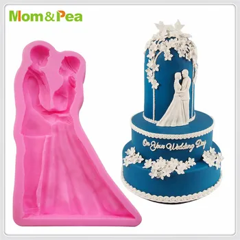 Mama&Grah MPA0666 Nevesta In Ženin Oblikovan Silikonsko Plesni Torto Dekoracijo Fondat Torto 3D Plesni, Hrana Razred