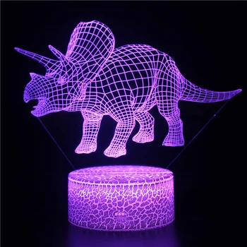 3D Dinozaver Nočne Luči Jurassic 16 Barv Ustvarjalnih LED Luči, namizne Svetilke Nočna Lučka za Božična darila Dekor Otroci Spalna Lučka