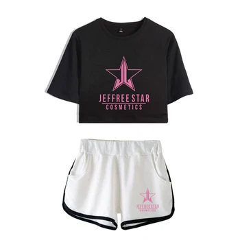 WAWNI Jeffree Star Popka T Shirt Priložnostne Hlače 2020 Nove Seksi Dva Kosa Obleko Harajuku Plus Bombaž Poliester Moda Dihanje
