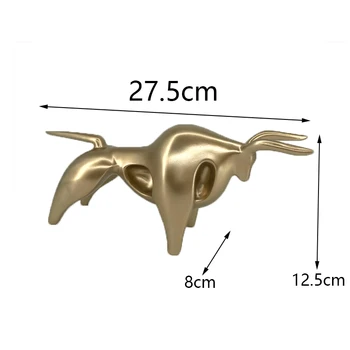 Sodobno Abstraktno Zlato Tele Kip Smolo Dekoracijo Doma Dodatki, Darilo Geometrijske Taurus Skulpturo bika ox Goveda art dekor