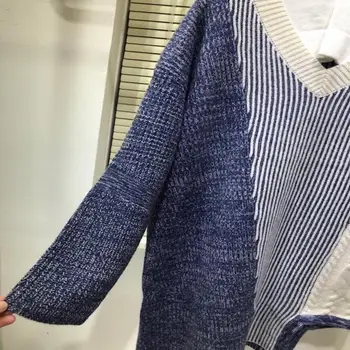 Vzletno-Pristajalne Steze Oblikovalec 2020 Nove Asimetrične Puloverji Pulover Ženske Zimske Ženske Proti-Vrat Barvni Mozaik Pletene Džemper Božič