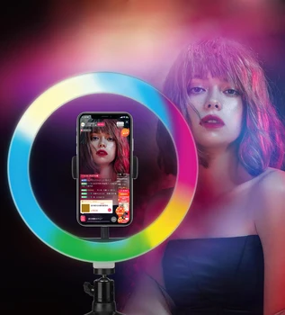 RGB obroč svetlobe s stojalom in držalo za telefon obroč svetlobe 26 cm obroč svetlobe avec trepied 10palčni Mini Selfie LED Namizni darilo !!!