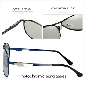 Pilotni Vožnje Očala Visoke Kakovosti Photochromic sončna Očala za Moške blagovne Znamke Oblikovalec Kovin Moški Ribolov sončna Očala Dropshipping