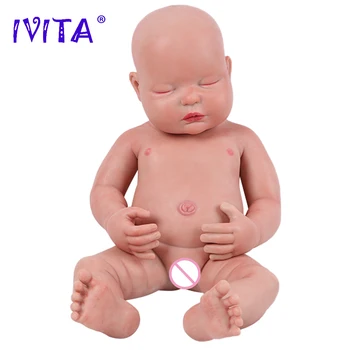 Pošlji od NAS & Kitajska IVITA WB1510 47 cm 18.5 Palčni 3700g Silikonski Prerojeni Mehko Lutke Realne Veren Fant Zaprtimi Očmi Otroške Igrače