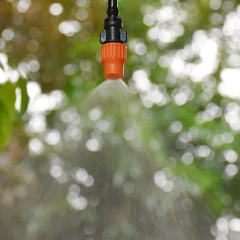 Kapljično namakanje vode šoba Atomizacijo nastavljiv Oranžna Sprinkler šoba Navojni priključek zalivanje brizgalk 60Pcs