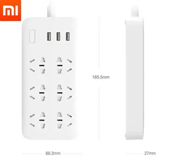 Original Xiaomi Vtičnico Mijia Moč Trakovi Vtičnice 4 Posamezni Kontrolni 3 USB 5V 2.1 Hitro Polnjenje Razširitev Vtičnico Varnostna Vrata