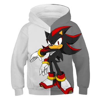 3D baby boy oblačila Sonic Hedgehog hoodies Super strele Sonic Fant teens Dolg rokav Risanka plašč Puloverju Majica Vrhovi