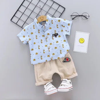 Baby Boy Kompleti Oblačil Bebe Modni T-shirt+Trdni Hlače Nastavite Poletje Fant Obleko Malčka Otrok Bombaž Trenirko Oblačila