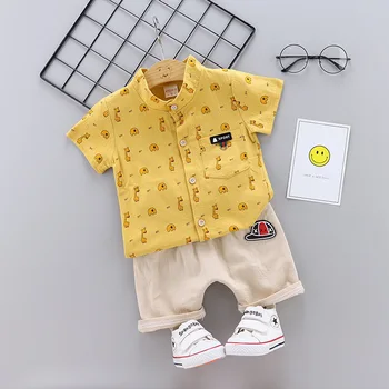 Baby Boy Kompleti Oblačil Bebe Modni T-shirt+Trdni Hlače Nastavite Poletje Fant Obleko Malčka Otrok Bombaž Trenirko Oblačila