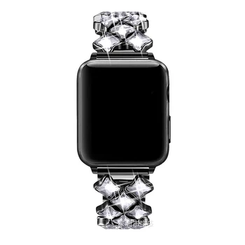 Moda lady Diamond trak Za Apple Gledati Serije 4/3/2/1 38 MM 42MM iz nerjavečega jekla, vdelan diamant trak za iwatch Backup trak