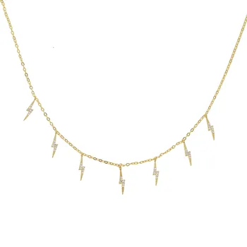 Zlato, ki je napolnjena cz flash choker čar ogrlica AAA kubičnih cirkonij strele čar 2018 nove očarljivo ženske, nakit, modni dizajn