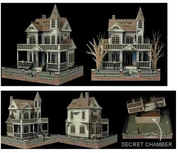 3D puzzle papir model zgradbe igrača duha, vile, hiše, ročno delo darilo 1pc
