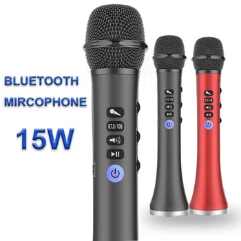 L-698 Strokovne 15W Prenosni USB Brezžična tehnologija Bluetooth Karaoke Mikrofon Zvočnik Doma KTV za Glasbo in Petje Zvočnik